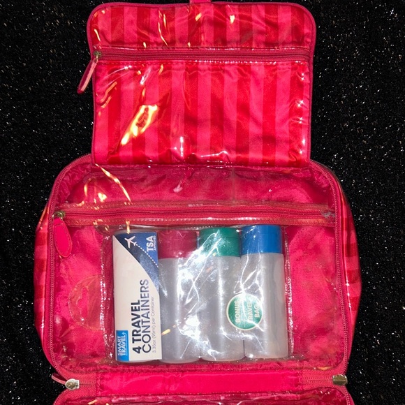 Victoria's Secret Red Striped Bag - Picture 3 of 9